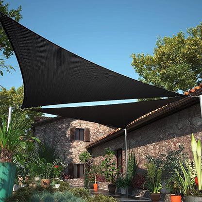 8' x 9' x 12' Black Sun Shade Sail UPF50 Right Triangle SMTAPT12 Canopy Fabric by ShadeMart