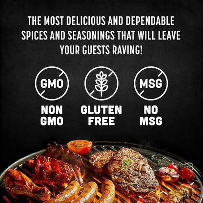 Spice Rack Co BBQ Seasonings And Rubs - Smoking & Grilling Spices and Seasonings Sets, BBQ Accessories & Smoker Accessories Gifts For Men, Unique Grilling Gifts For Men Who Have Everything (5pk)