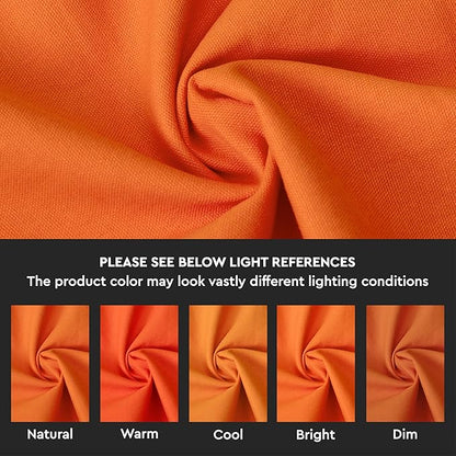 Encasa XO Table Runner 13"x48" Long | Cotton Canvas Fabric | Orange Solid Color | Machine Washable & Durable