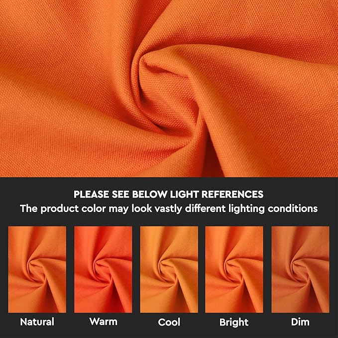 Encasa XO Table Runner 13"x91" Long | Cotton Canvas Fabric | Orange Solid Color | Machine Washable & Durable