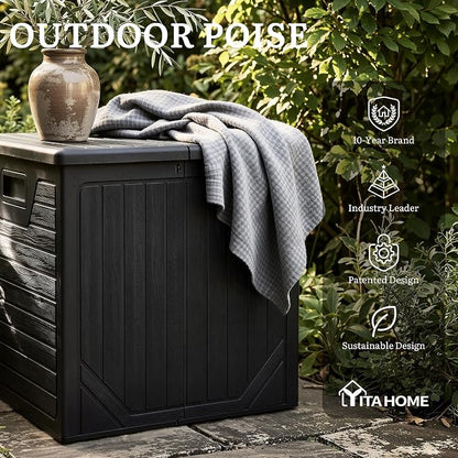 YITAHOME 150 Gallon Large Outdoor Storage Box w/Double Wall | Waterproof Deck - Image 9