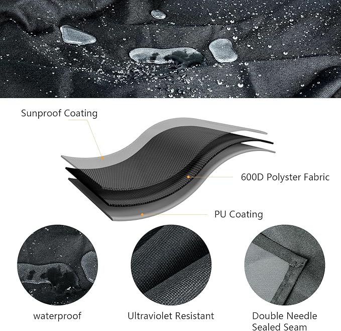 Outdoor Heavy Duty Waterproof Pellet Grill Cover for Traeger 34,Pro 34 Series Wood Pellet Smoker Grill,Texas and More,Full Length All Weather Protection Grill Cover for Traeger BAC380 BAC504,Black