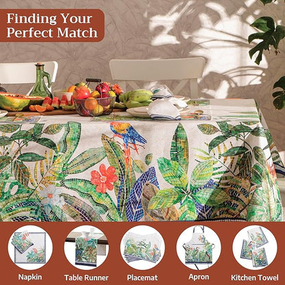 Maison d' Hermine Premium Table Cloth Square Table 100% Combed Cotton 70 x 70 Inches Tablecloth Reusable Decorative for Dining Room, Farmhouse, Home, Party, Festive & Wedding - Mosaic