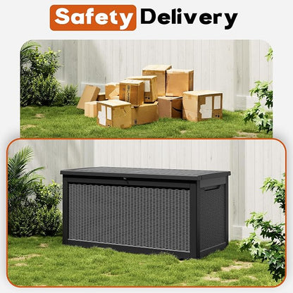 Outdoor Deck Storage Box, Resin Deck Boxes Indoor and outdoor, Waterproof - Image 6