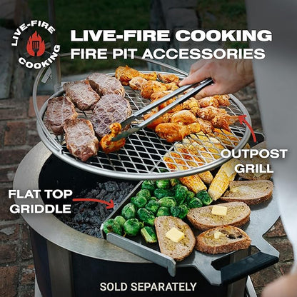 Breeo Smokeless Fire Pit (X Series 24, Corten Steel) | 27.5 inch Smokeless Firepit for Outside | 62 Pounds | Ideal for Families, Gifts for Dad | Compatible with Wide Range of Breeo Accessories