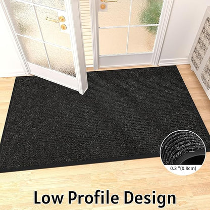 Front Door Mat Indoor Outdoor Entrance, 48" x 96" All-Season Heavy Duty Waterproof Doormat, Non-Slip Absorbent Entryway Mat, Easy to Clean, Low Profile Commercial Floor Mat for Indoor Outdoor