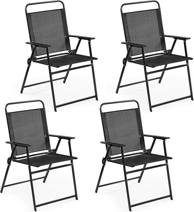 Yaheetech Outdoor Patio Chairs Set of 4, Folding Lawn Chair, no assembly by Unknown