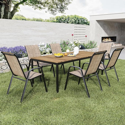 Patio Dining Chairs Set of 4 Outdoor Stackable Dining Chairs - Image 9