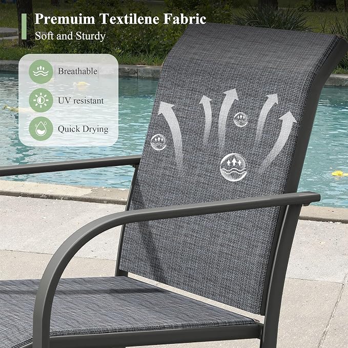 Outdoor Chairs Set of 2, Stackable Patio Dining Chairs - Image 4
