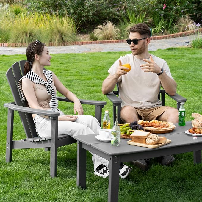 Stackable Adirondack Chairs Set of 4, Compact HDPE - Image 2