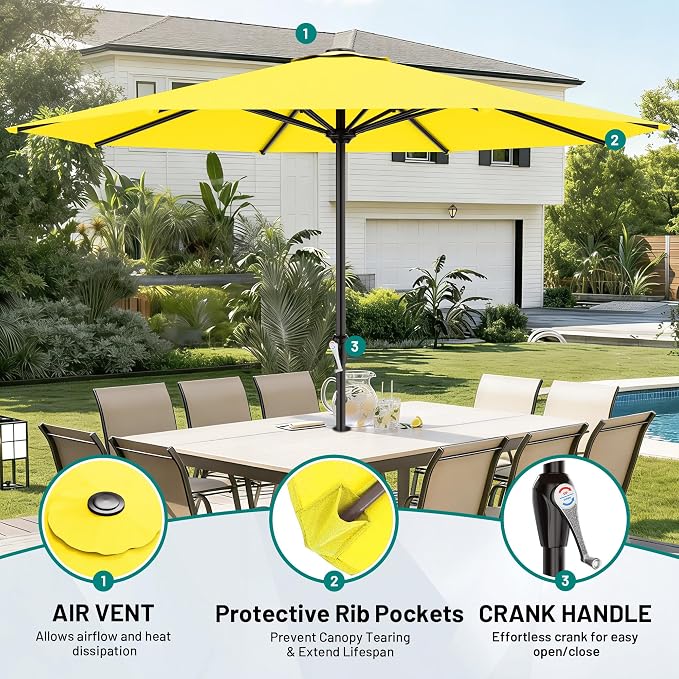 12 FT Patio Umbrella for Outdoor, Outdoor Table Umbrella - Image 2