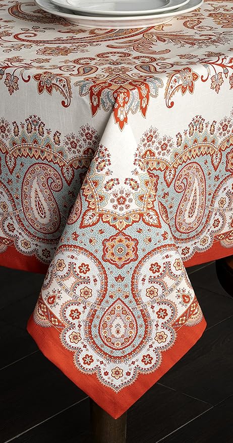 Maison d' Hermine Table Cloth Square Table 100% Cotton 54 x 54 Inches Fall Tablecloth Reusable Everyday Use for Thanksgiving Christmas Decorations Dining Farmhouse Party (Cachemire)