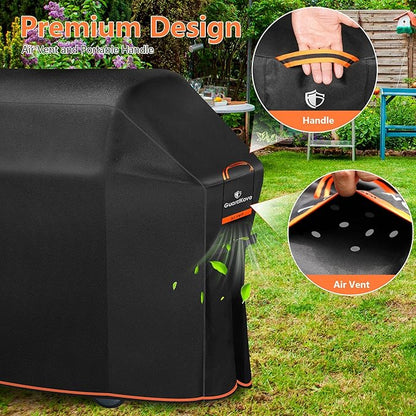 [Upgraded 1000D Heavy Duty Fabric] 48" Grill Cover for Weber Spirit and Spirit II 200 Series Outdoor Gas Grills, Super Waterproof BBQ Cover, Tear &Fade Resistant 7138 Grill Cover for Weber with Buckle