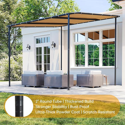 10x10 Lean to Pergola Outdoor Gazebo - Image 7
