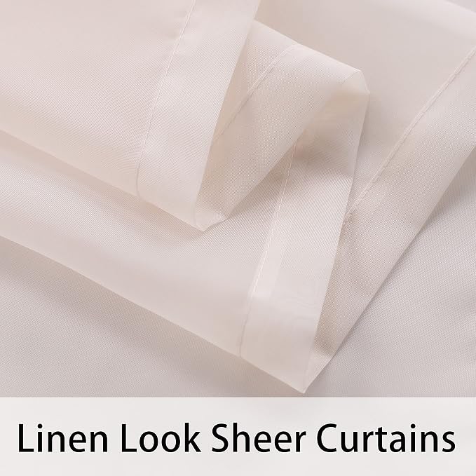 BONZER Sheer Outdoor Curtains for Patio Waterproof 2 Panels | Wide Grommet - Image 2