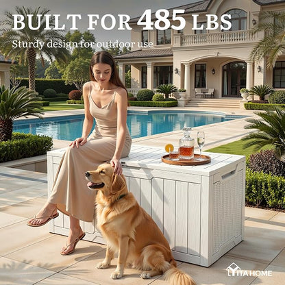 YITAHOME 100 Gallon Large Outdoor Deck Box | Waterproof Resin Storage Box - Image 7