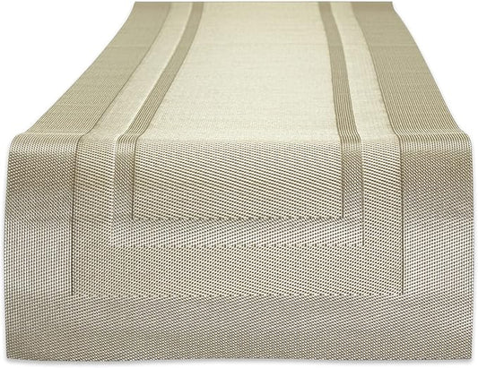 DII PVC Tabletop Collection Woven Indoor/Outdoor, Table Runner, 14x72, Champagne