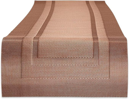 DII PVC Tabletop Collection Woven Indoor/Outdoor, Table Runner, 14x72, Cinnamon