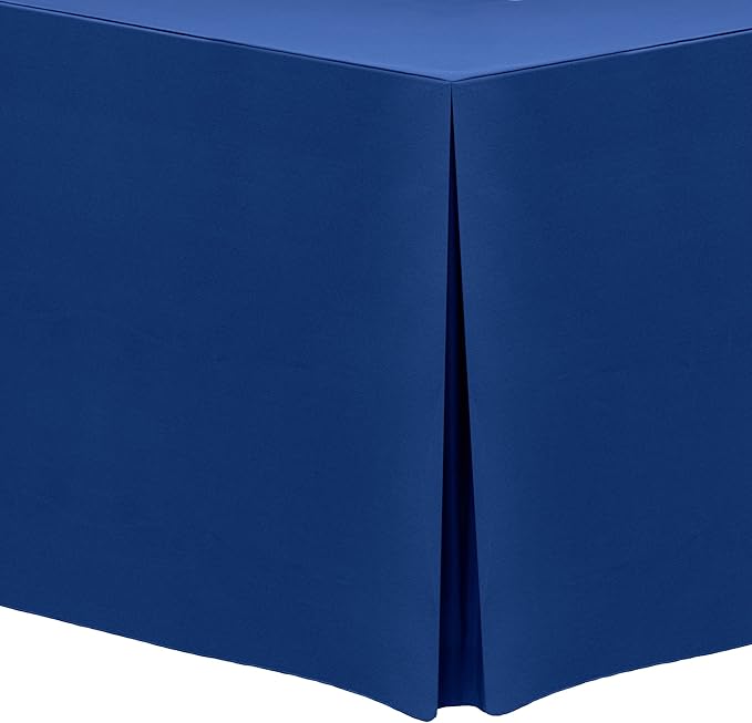 Ultimate Textile -3 Pack- 5 ft. Fitted Polyester Tablecloth - Fits 30 x 60-Inch Banquet and Folding Rectangular Tables - 42" H, Royal Blue