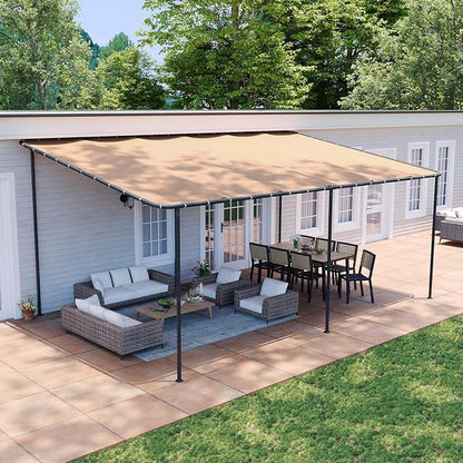Aoxun 20x12 Lean-to Gazebo, Sloped Pergola Porch Canopy Awning by Aoxun