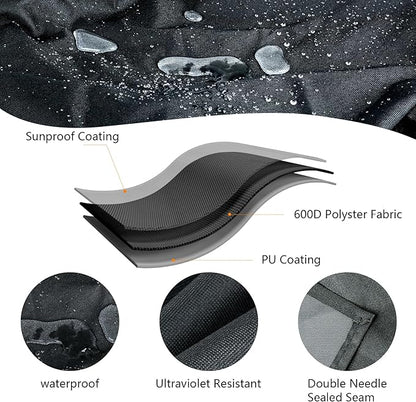 Outdoor 600D Heavy Duty Waterproof Pellet Grill Cover for Traeger Pro 22 575 Series,Texas,Z Grill 550B etc.,Full Length All Weather Protection Grill Cover Compatible with Traeger Pro 22 Cover,Black