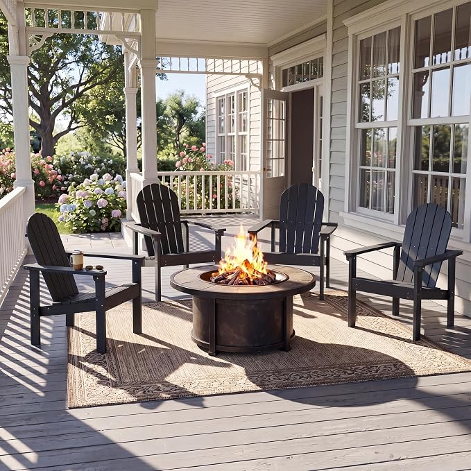SERWALL HDPE Stackable Adirondack Chair, Space-Saving - Image 9