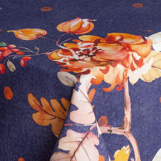 Maison d' Hermine Table Cloth Square Table 100% Cotton 60 x 60 Inches Fall Tablecloth Reusable Everyday Use for Thanksgiving Christmas Decorations Dining Farmhouse Party (Kelim - Infinity)