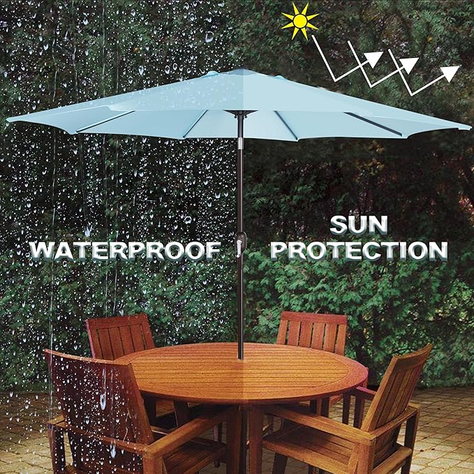 9' Outdoor Patio Umbrella, Outdoor Table Umbrella, Yard Umbrella, Market - Image 5