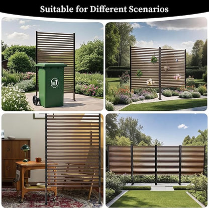 Outdoor Privacy Screens, 3FT X 5FT Decorative Privacy Fence Panels for Patio, Backyard and Garden(Brown)