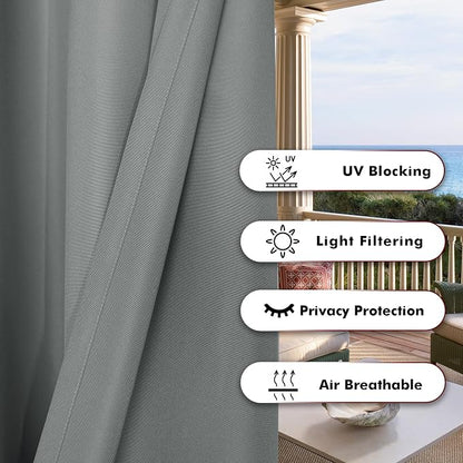 BONZER Outdoor Curtains for Patio Waterproof Thick Privacy | Grommet Light - Image 4