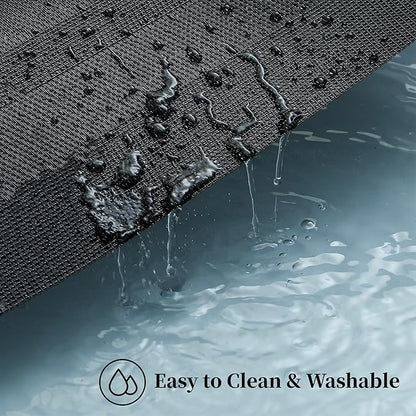 Leetaltree Black Frame Placemats Set of 12 - Heat Resistant Non-Slip Place mats for Dining Table, Washable Durable PVC Vinyl Woven Table Mats（Black Frame, 12）