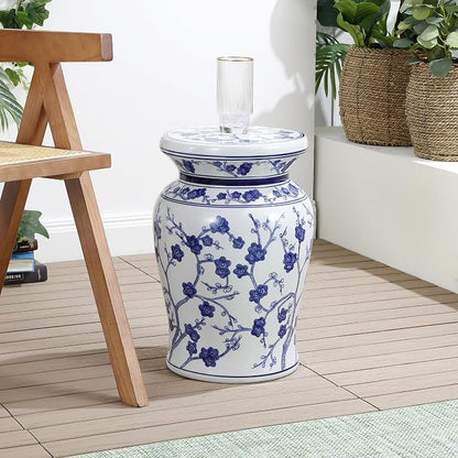 JONATHAN Y Cherry Blossom 18" Ceramic Garden Stool Side Table, Plant Stand - Image 7