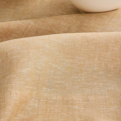 Solino Home Linen Table Runner 156 Inches Long - Athena, 100% Pure Linen Golden Nugget Table Runner 14 x 156 Inch for Dining, Spring, Easter