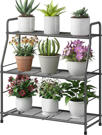 Simple Trending Plant Stand Outdoor Indoor 3 Tier Metal Waterproof Plant Shelf by SimpleTrending