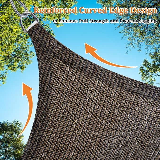 Shade&Beyond Custom Sun Shade Sail 15'x20'x25' Triangle Sun Sail Shades Patio - Image 5