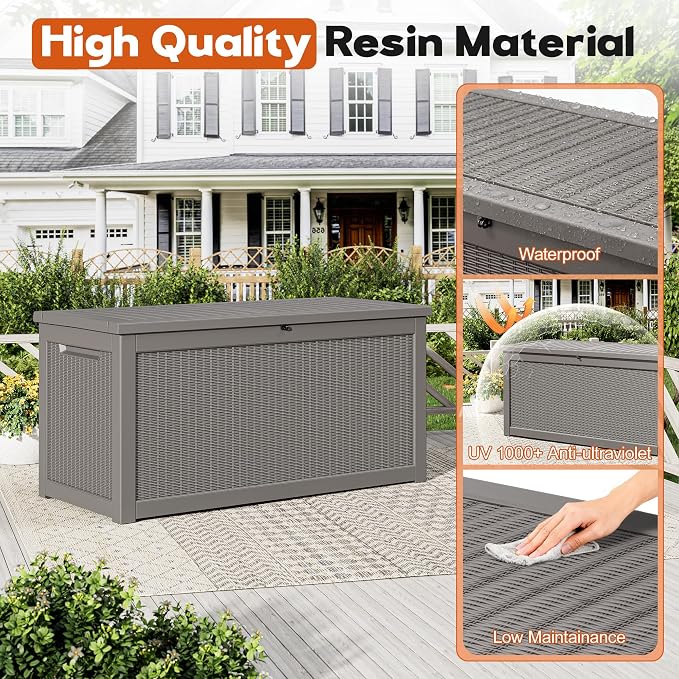Outdoor Deck Storage Box, Resin Deck Boxes Indoor and outdoor, Waterproof - Image 4
