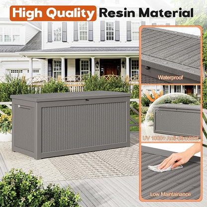 Outdoor Deck Storage Box, Resin Deck Boxes Indoor and outdoor, Waterproof - Image 4