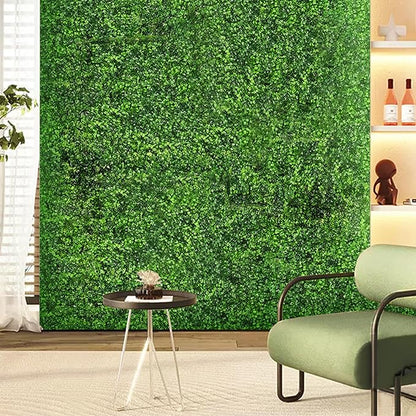 12PCS 24x16 Artificial Grass Wall Panels - Boxwood Privacy Screen UV Protected Waterproof Indoor Outdoor Garden Fence Backyard