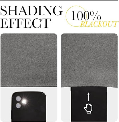 NICETOWN Blackout Outdoor Curtains for Patio Waterproof, 2 Panels 100% Light Blocking Linen Curtains Weatherproof, Indoor/Outside Privacy Sun Shades for Gazebo, Porch, Balcony, W52 x L108 inch, Grey