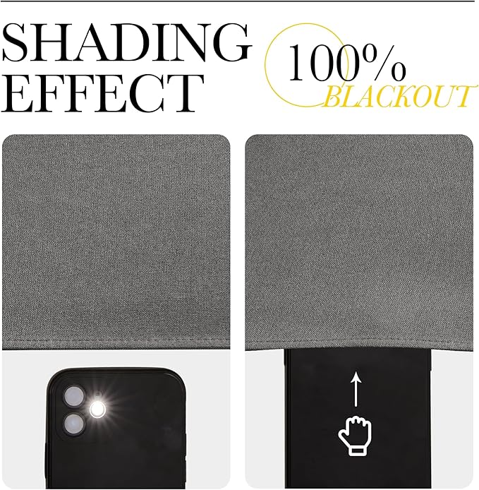 NICETOWN Blackout Outdoor Curtains for Patio Waterproof, 2 Panels 100% Light Blocking Linen Curtains Weatherproof, Indoor/Outside Privacy Sun Shades for Gazebo, Porch, Balcony, W52 x L84 inch, Grey