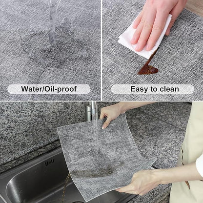 Homaxy Faux Leather Heat Resistant Placemats for Dining Table Set of 4, Waterproof Wipeable Washable PU Table Mats, Easy to Clean Anti-Slip Place Mats, 11.8" x 17", Black & White