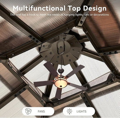 Aoxun 12'x12' Hardtop Gazebo - Image 9
