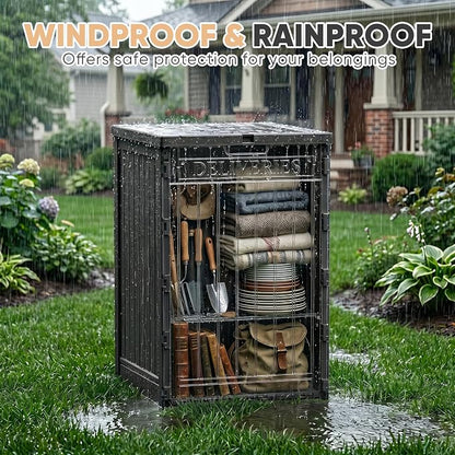 56 Gal Waterproof Outdoor Storage Box UV Resistant Deck Box | Durable resin - Image 2