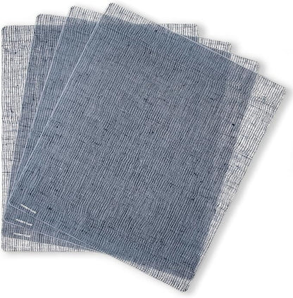 Modern Twist Placemat 100% Food-Grade Silicone, Waterproof and Reusable, Linen - Denim