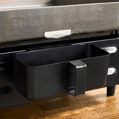 Blackstone 1971 Original 17” Tabletop Griddle with Stainless Steel Front Plate, Powder Coated Steel, Black