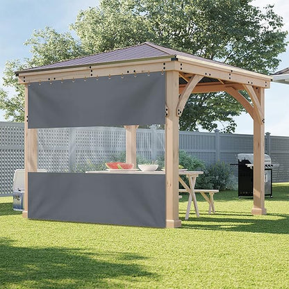 Covers & all Outdoor Clear Panel Curtain, 12 oz Vinyl Outdor Curtains for Patio, Waterproof & Weather Resistant Tarp with Brass Grommets for Pergola, Porch, Gazebos, Balcony (10H x 4W feet, Gray)