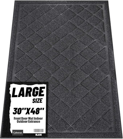 Front Door Mat Indoor Outdoor Entrance, 30" x 48" All-Season Heavy Duty Waterproof Doormat, Non-Slip Absorbent Entryway Mat, Easy to Clean, Low Profile Commercial Floor Mat for Indoor Outdoor