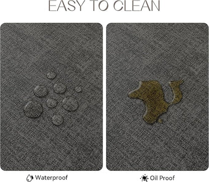 Romanstile Vinyl Placemats Set of 4-12 X 17 Inch - Heat Resistant Place Mats 100% Waterproof Oilproof Wipeable Reversible Faux Leather Table Mats for Kitchen, Dining, Party, Outdoor, Charcoal