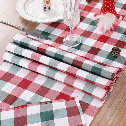 Christmas Checkered Table Runner - 2 Packs Buffalo Plaid Table Runner 13x84 Inches Table Cover for Family Dinners Fall for Farmhouse