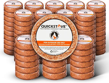 Fire Starters (108 Pack) – Waterproof Emergency Fuel Disks for Camping Essentials, Wood Stove, Fireplace, Fire Pit, Survival Kit, Campfire & Outdoor Accessories